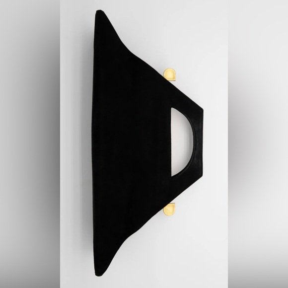 $625 Vintage 90s Donna Karan black
Suede trapeze clutch bag couture collectible - Picture 2 of 12